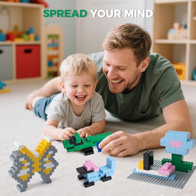 500 Piece Classic Building Bricks and 1 Gray Baseplate, 2x4 Bricks Bulk Creative Building Toys, Blocks Bulk for Kids Ages 6+, 8 Colors