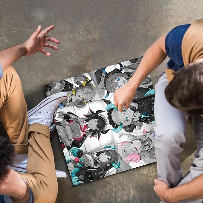 Card Rubber Mat - 2 Player, Square playmat for Gamer 60x60cm/23.6x23.6inch