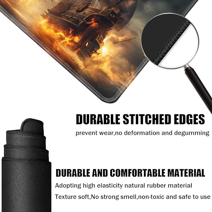 Board Game for TCG Playmat Table Mats Games Size 60X35 cm Mousepad Compatible for MTG RPG CCG Trading Card Game Play mats with 6 Dice (Playmat 147)