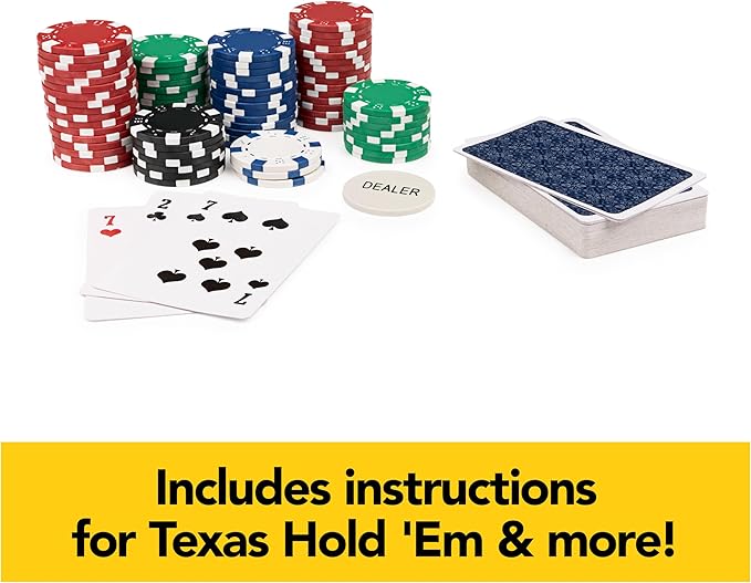 Spin Master Games, Cardinal Classics, 300-Piece Poker Set with Aluminum Carrying Case & Professional Weight Chips & Poker Dice, for Ages 8+