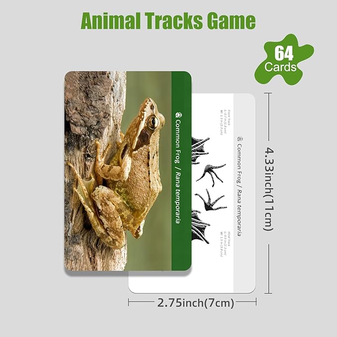 MEROCO Forest Animals Tracks Cards for Kids,Animal Tracks Matching Game Flash Cards,Homeschool Animal Games Kids Learning Educational Toys Preschool Autism Learning Materials