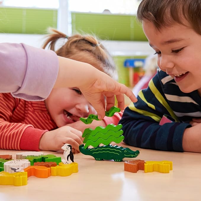 HABA Animal Upon Animal - Classic Wooden Stacking Game Fun for The Whole Family (Made in Germany)