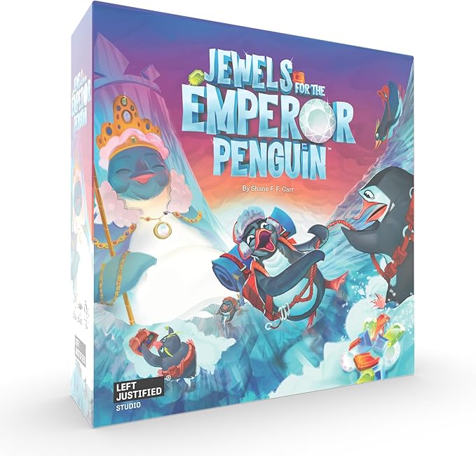 Left Justified Jewels for The Emperor Penguin Board Game – Fun, Engaging, and Funny for Families, Friends, Adults, Kids, and Teens – A Good Gift Idea – Great for Game Night – 2 to 5 Players