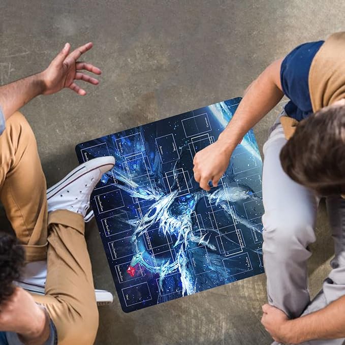 Card Rubber Mat - 2 Player, Square playmat for Gamer 60x60cm/23.6x23.6inch