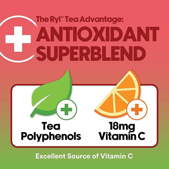 Ryl Iced Tea, Watermelon, Antioxidant Superblend, Zero Sugar, Low Carb, Zero Calorie Iced Tea, 16.0 Fl Oz (12-Pack)