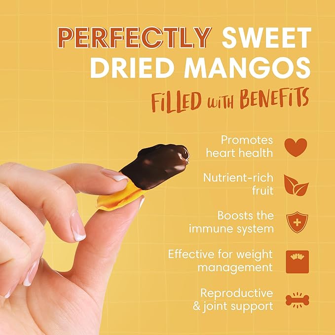 DORREL - Belgian Dark Chocolate Covered Mango Slices, High Energy Vegan Choco Snack, Delicious, Kosher & Non-GMO, Pack of 3 Dark Chocolate Fruit Bites, 8.8 oz / 250 g Ea