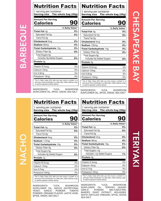 SNACKLINS Plant Based Crisps 4 Flavor Variety - Nacho, BBQ, Teriyaki, Chesapeake Bay - Gluten Free, Grain Free, 100% Kosher, Vegan Healthy Snacks, No Added Sugar Crunchy Puffed Snack Only 90 Calories Per Bag - .9oz Bag (Case of 12)