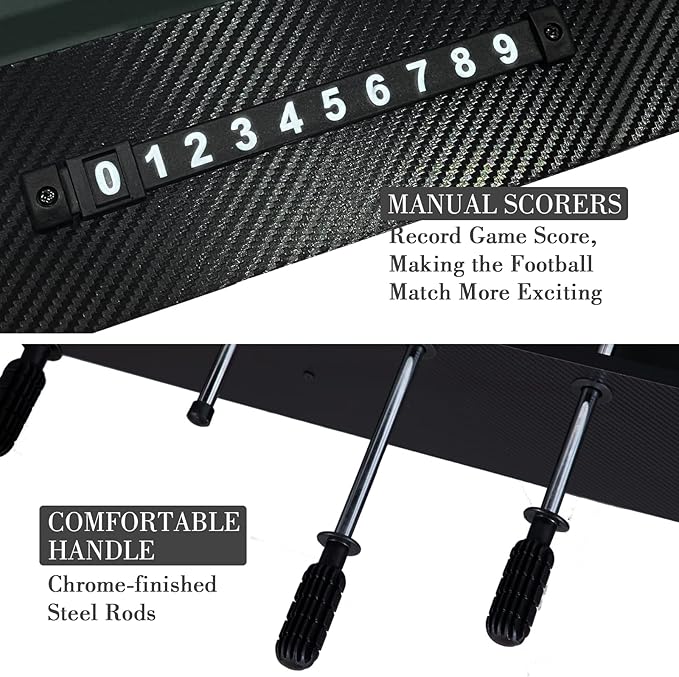 48in Foosball Table, Competition Sized Soccer Table w/ 2 Balls, 2 Cup Holders 2x4ft for Kids, Adults, Suit for 4 Players, Football Table for Home, Game Room, Arcade