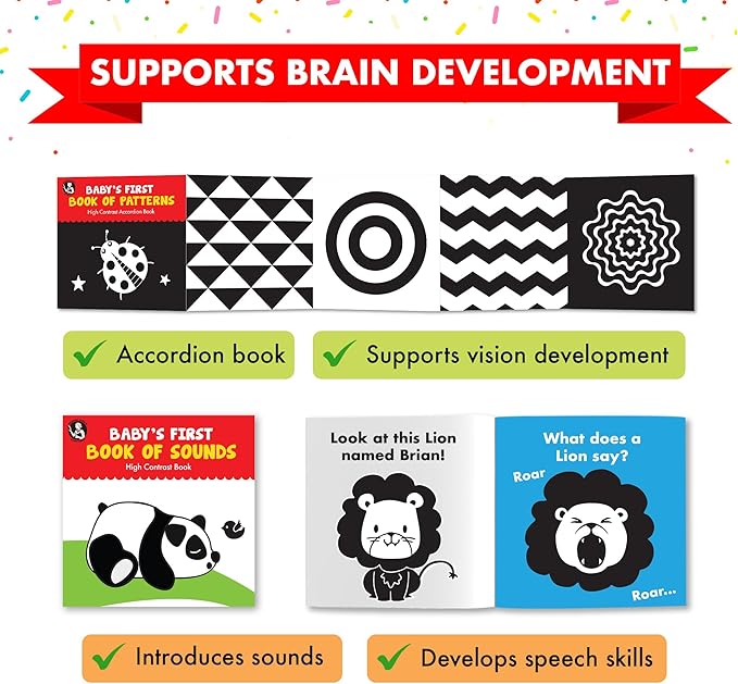 Madame Curie’s Baby's First Library Set of 5 | Baby Toys, for 0-3-6 Months, 0 to 1 Year Old, Toddler Board Books | Baby Shower, Birthday Gift Ideas for Newborn Girl & Boy, Infant Toys