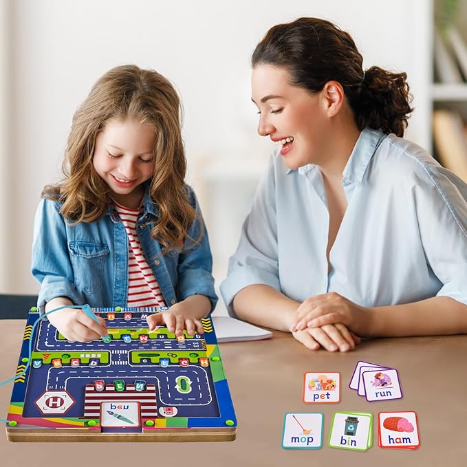 Double Side Alphabet Magnet Maze Toys, Alphabet & Number Puzzle Toddler Toys for Ages3-6 for Boys and Girls