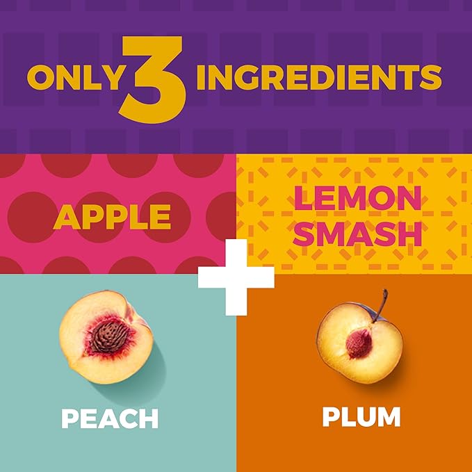 Fruit Snacks by Zest Delites, Dried Fruit Leather Bars, Healthy Snacks for Adults & Kids, Gluten Free Apple-Based Strips, Vegan, Peach, Plum, 0.88 oz x 10