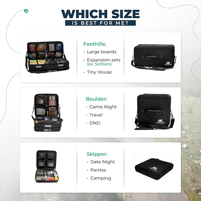 Explorer Series Board Game Bag for Organization, Travel, and Board Game Storage: The Boulder