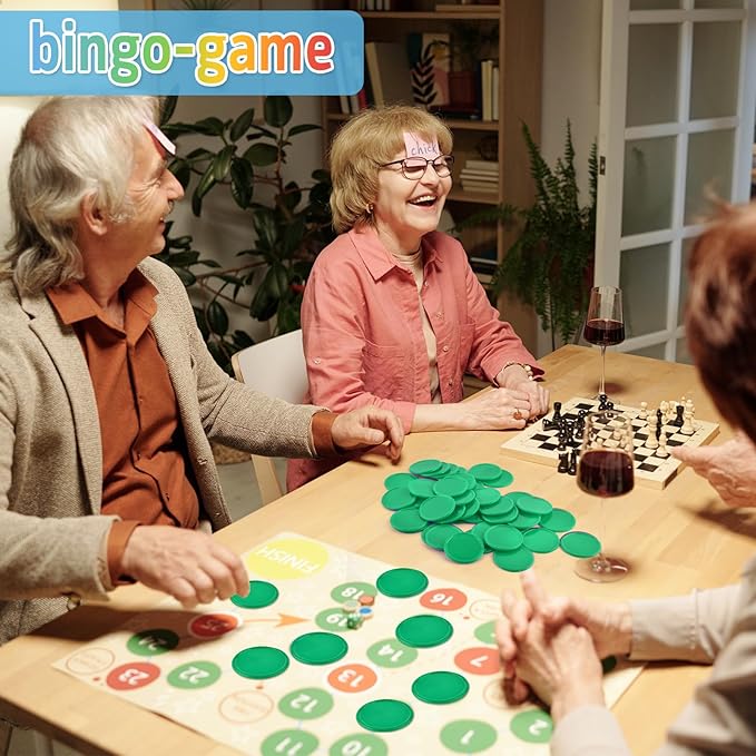 Coopay 1000 Pieces 1 Inch Bingo Chips Bulk, Bingo Markers for Math Practice, Plastic Learning Counters Disks Counting Discs and Poker Chips Game Tokens Kids Reward (Green)