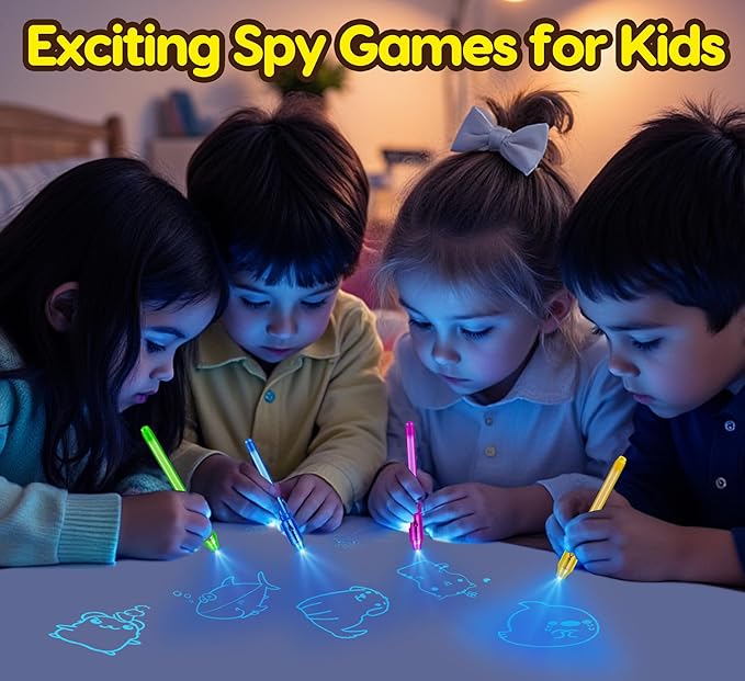 16PCS Invisible Ink Pen with UV Light & Notebook for Kids, Party Favors for Kids 4-8 8-12 Goodie Treat Bag Stuffers Classroom Treasure Box Toys Student Prizes Bulk Birthday Return Gifts for Boys Girls