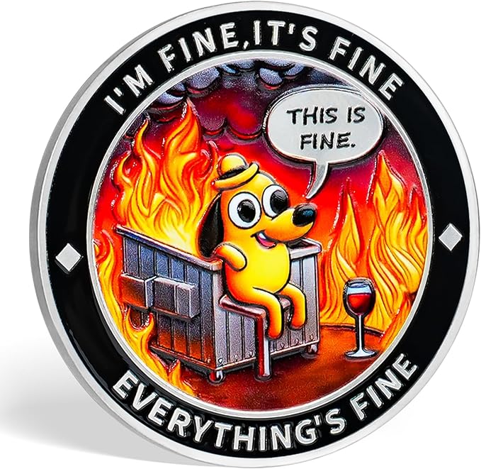 Memento Mori Coin Momento Mori Coin Skull Coin Stoic Gifts Memento Mori Calendar Living Memento Mori Amor Fati Coin (Calm in The Fire Skeleton Dog)