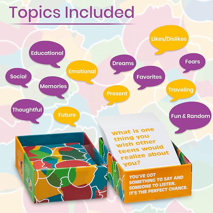 ChatterChance Conversation Starter for Teens | Exciting, Fun Conversation Games with Question Cards That Spark Connection & Understanding | Thought-Provoking Card Games for Teens with 80 Questions
