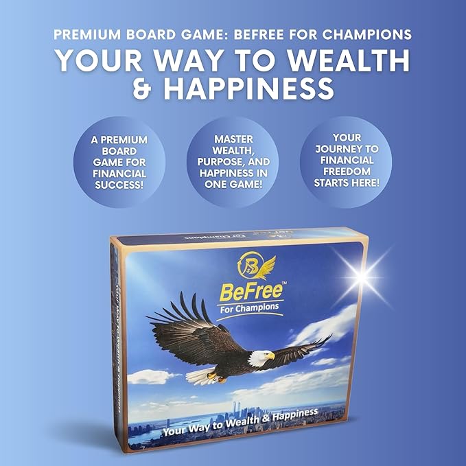 BeFree for Champions Board Game – Cash Flow & Money Management, Smart Investments & Financial Freedom, Find Your Purpose & Achieve Life Goals, Fun Strategy Game for Family & Adults