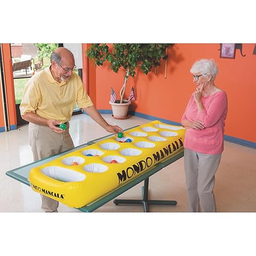 S&S Worldwide Giant Inflatable Mondo Mancala. Huge 72" x 21.4" x 6" High Inflatable Game Board with 2" Balls to Use as Stones. Whether You Play on The Floor or a Table, it is More Fun!