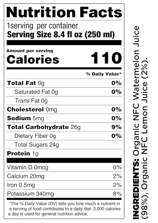 Pomona Organic Juices Pure Watermelon Juice, Cold Pressed Organic Juice, Non-GMO, No Sugar Added, Not from Concentrate, Gluten Free, Kosher Certified, Preservative Free, 8.4 Ounce (Pack of 12)