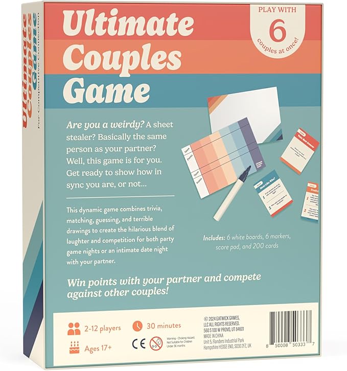 Ultimate Couples Game - Fun Party Game for Adults and Couples Game for Date Night! Guess, Match, and Draw in This Trivia, Conversation, and Relationship Card Game for Valentines, 2-12 Players