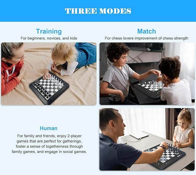 P6 Electronic Chess Computer Chess Electronic Chess Board Chess Computer Talking Smart Chess Board Electronic Chess Set Magnetic Chess Game with LED for Kids & Adults Learn Chess