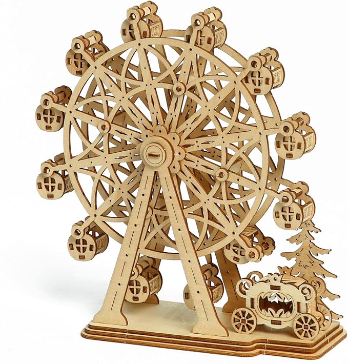 3D Wooden Puzzles Ferris Wheel Model Kits, Brainteaser and Puzzle for Christmas/Birthday,Gifts for Adults and Teens to Build Combination