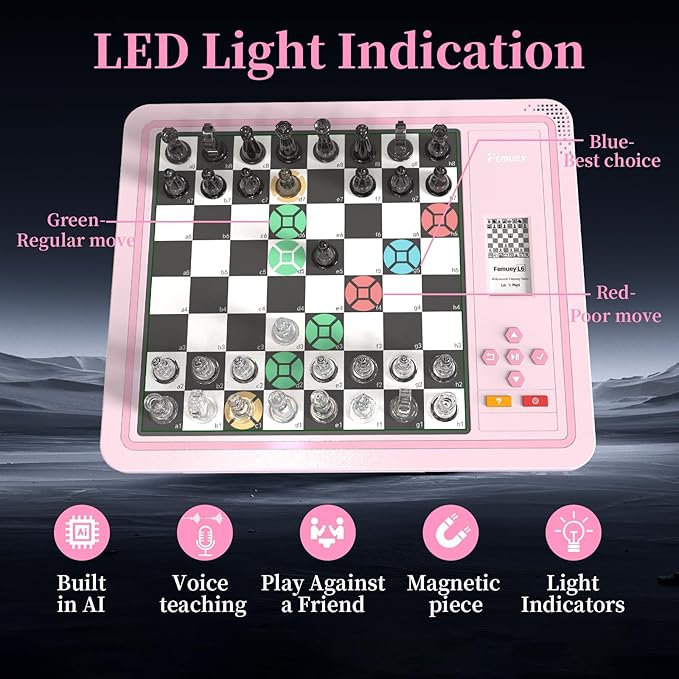 Electronic Chess Set, Computer Chess Game, Electronic Chess Board Game, Chess Set Board Game, Electronic Chess Set Game, Chess Sets Games Lovers, for Beginners Great Partner for Play and Practice.