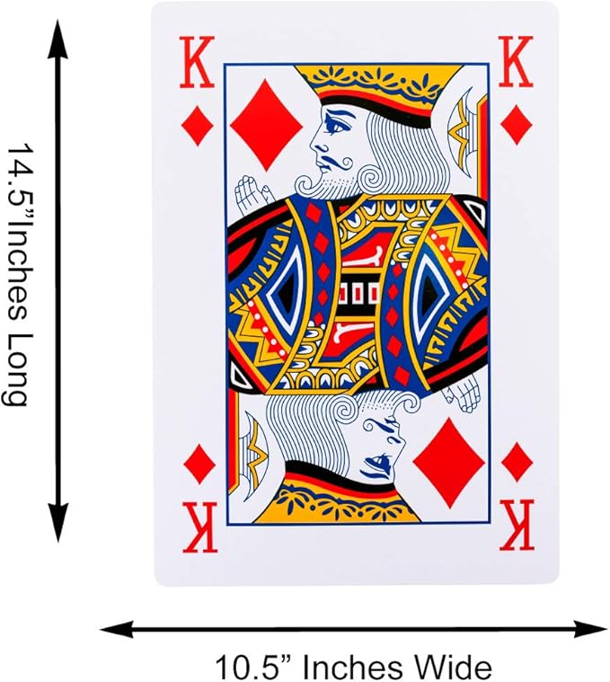 Super Z Outlet Giant Jumbo Deck of Big Playing Cards Fun Full Poker Game Family Party Set - Measures 10 x 14.5 Inches