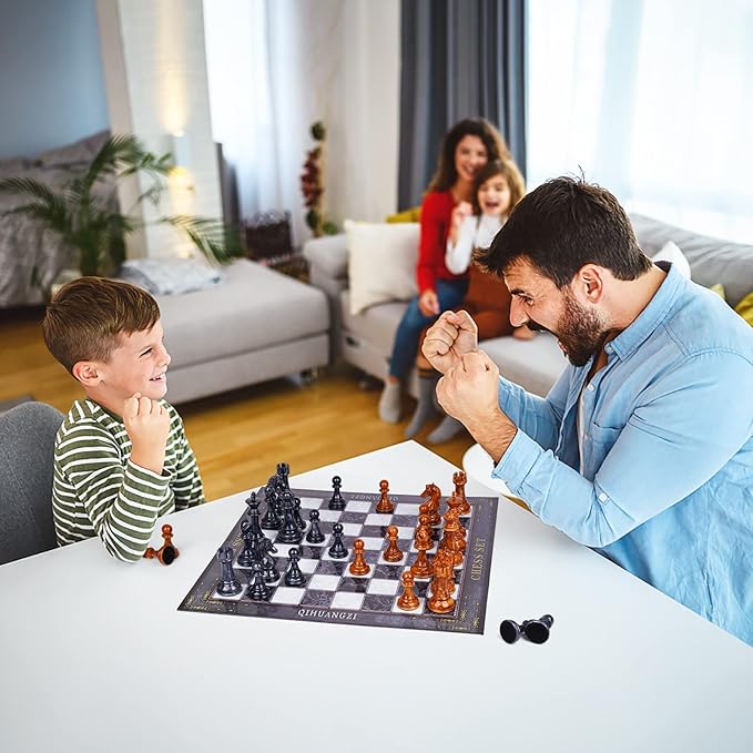 18.5" Large Chess Set for Adults with Zinc Alloy Heavy Chess Pieces Portable Folding Chess Board Travel Chess Set Board Game Gift – Staunton Chess Pieces