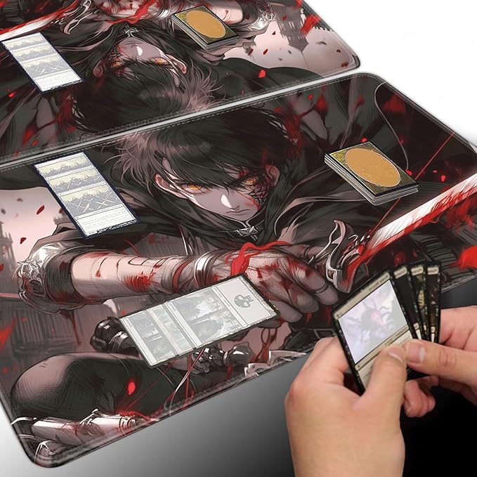 Board Game for TCG Playmat Table Mats Games Size 60X35 cm Mousepad Compatible for MTG RPG CCG Trading Card Game Play mats with 6 Dice (Playmat 133)