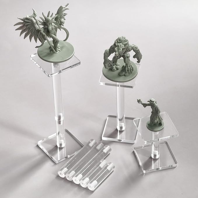 AAiphuwew 3pcs Combat Risers for Flying Miniatures, Adjustable Height Multi-Tiered Raised Platforms Flying Miniatures Combat Riser for Tabletop RPG and Board Games