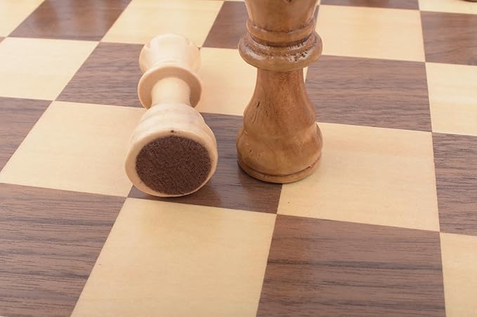 12" Folding Magnetic Wooden Chess Set – Travel-Friendly Portable Board Game with Staunton Pieces and Secure Storage Handcrafted Design for Home School and Outdoor Play Ages.