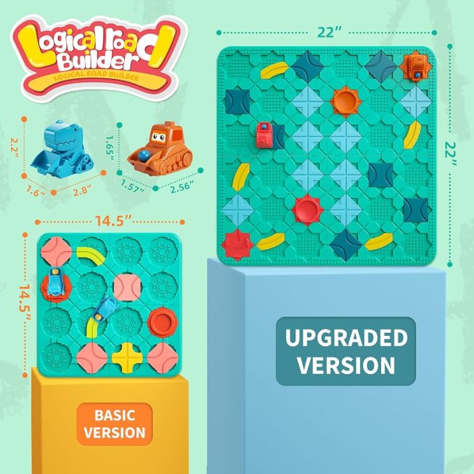Logical Road Builder Games, STEM Family Board Game, Large Educational Smart Brain Teasers Puzzles Toys, Preschool Learning Early Montessori Birthday Gifts for Kids Boys Girls Age 4-8 Year Old