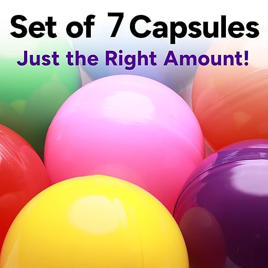 Big Claw Machine Capsules Colored Plastic Sphere Large Party Favor Containers Round 7 pcs 6.3 inch - Jumbo Plastic Christmas Ornaments Extra Large Gift Box Empty Craft Party Supplies Vending Capsules