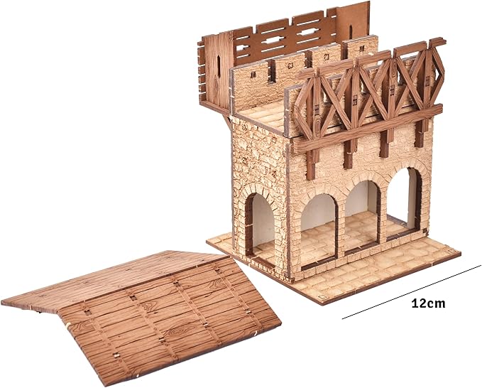 Eyrie P Castle Guard Tower - 3D Wooden Puzzle - DIY 28mm Scale Model Building Set for Adults and Collectors - Educational Toy - Creative Gift - Tabletop Miniature Relief Building Set