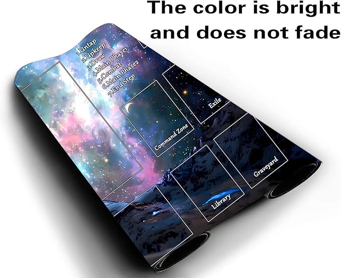 MTG Playmat, Game Play Mat for MTG TCG 24 x 14 inches Trading Card Inked Game Playmats with Storage Bag Smooth Rubber Surface Battle Game (Playmat 7)