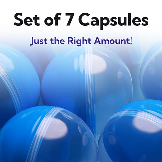 Claw Machine Capsules Translucent Blue Plastic Sphere Large Party Favor Containers Round 7 pcs 4.7 inch Jumbo Plastic Christmas Ornaments Extra Large Gift Box Craft Party Supplies Vending Capsules