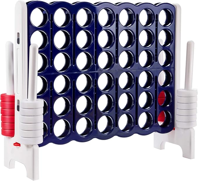 ARLIME Jumbo 4-to-Score Giant Game Set, Backyard Games for Kids & Adults, 4 in A Row W/Quick-Release Lever, 42 Build-in Rings Included, Jumbo Size for Outdoor & Outdoor Play