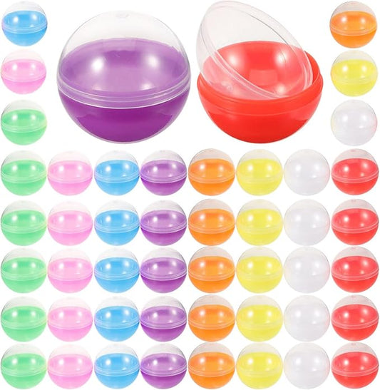 ABOOFAN 50pcs Vending Machine Capsules, Fillable Capsules Ball Bauble Sphere Openable Twisted Balls Grab Sphere Plastic Gumball Claw Machines Prizes Containers 45mm