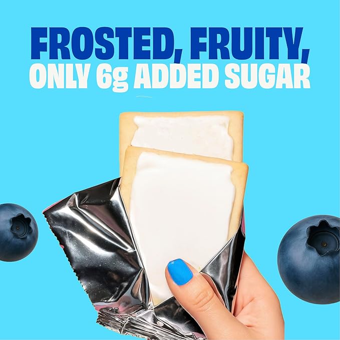 Smart Tart Toaster Pastries Wild Blueberry - Low Sugar Snacks, Healthy Breakfast Pastry, On the Go Snack, Real Fruit Filling - Only 6g Added Sugar - 36 Count