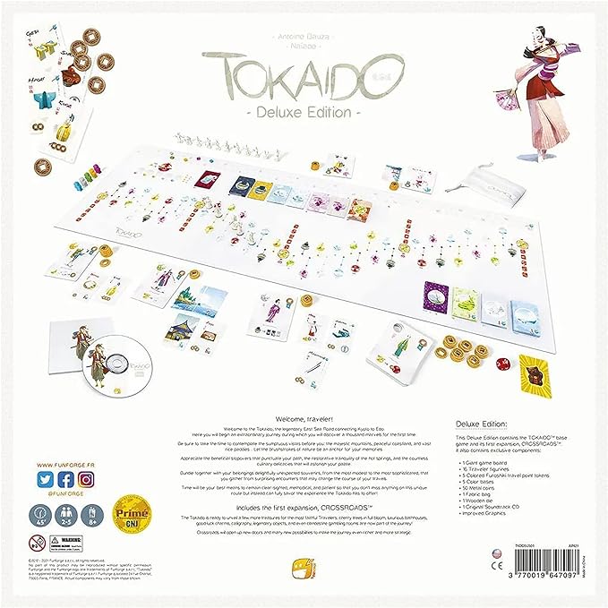 Tokaido Deluxe Board Game - Travel Adventure Strategy Game for Ages 8+, 2-5 Players, 45 Min Playtime by Funforge