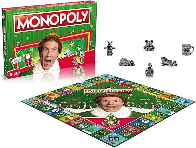 Winning Moves Elf Monopoly Board Game, 2-6 Players, Ages 8 Plus, Board Game, Recommended for Board Games