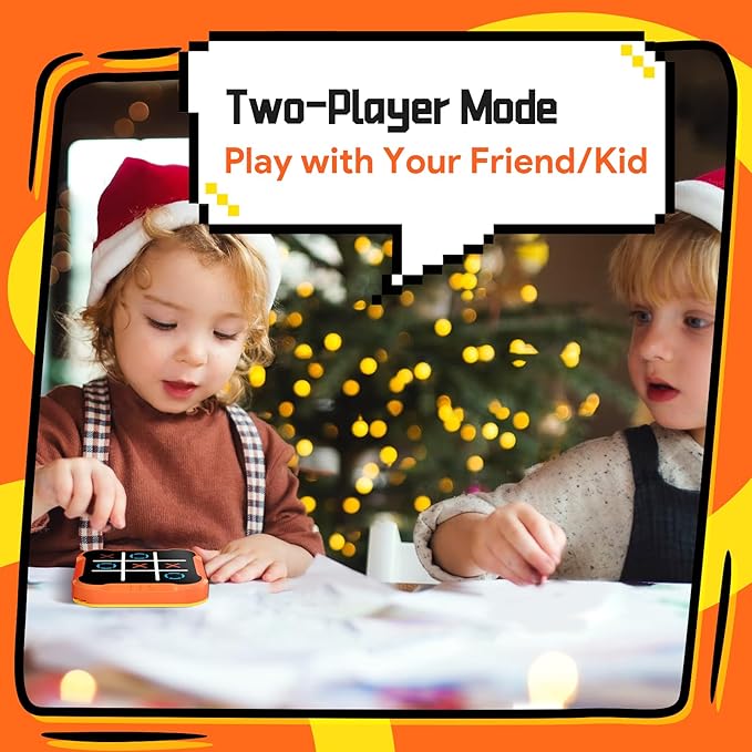 Electronic Tic Tac Toe Game, 3-in-1 Handheld Puzzle Game Console, Portable Educational Board Games on Trip, New Year Birthday for Kids and Adults