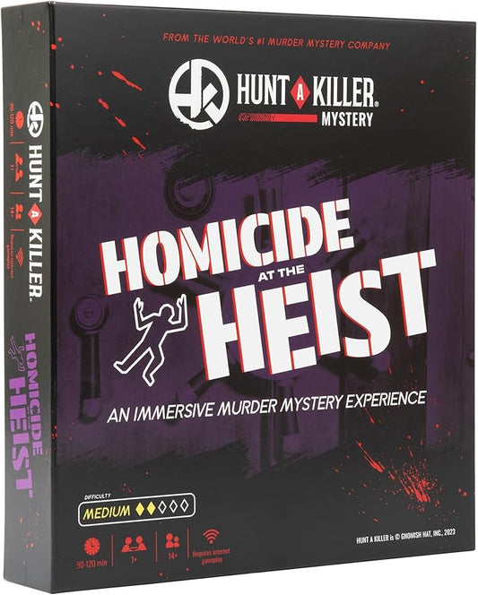 Hunt a Killer: Homicide at The Heist, Solve the Murder of a Brilliant Jewel Thief, Murder Mystery Game for Adults, Perfect for True Crime Fans, Mystery Box for Game Night, Designed 1+ Players Ages 14+