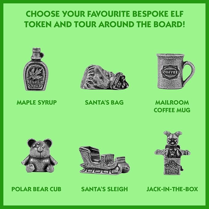 Winning Moves Elf Monopoly Board Game, 2-6 Players, Ages 8 Plus, Board Game, Recommended for Board Games