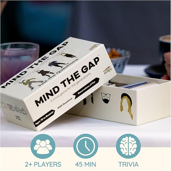 Spin Master Games, Mind the Gap Just the Questions, Expansion Pack With 1000 New questions For All Generations + 50 New Challenge Cards