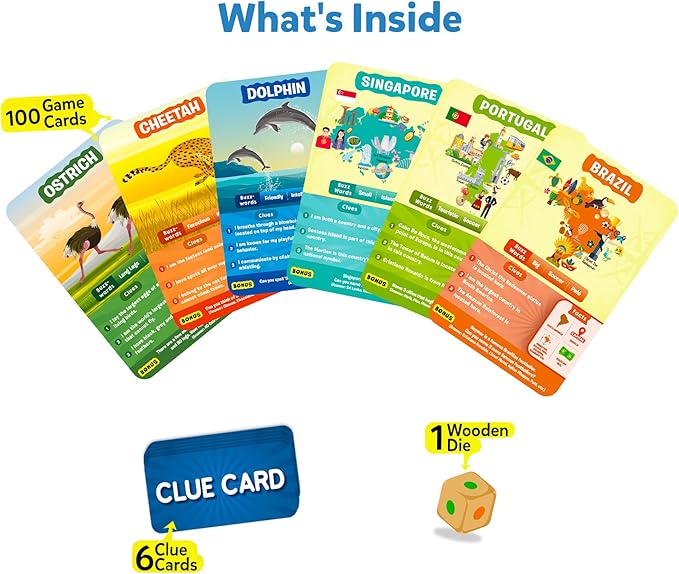 Skillmatics Guess in 10 Animals & Countries Combo, Perfect for Boys, Girls, Kids & Families Who Love Card Games, Educational Toys, Board Games, Trivia, Gifts for Ages 6, 7, 8, 9, 10 & Up