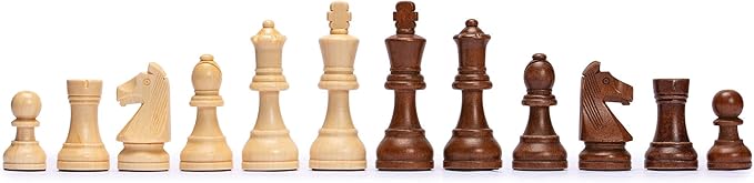 Husaria Professional Staunton Tournament No. 6 Wooden Chess Game Set with 2 Extra Queens, 3.9-inch Kings