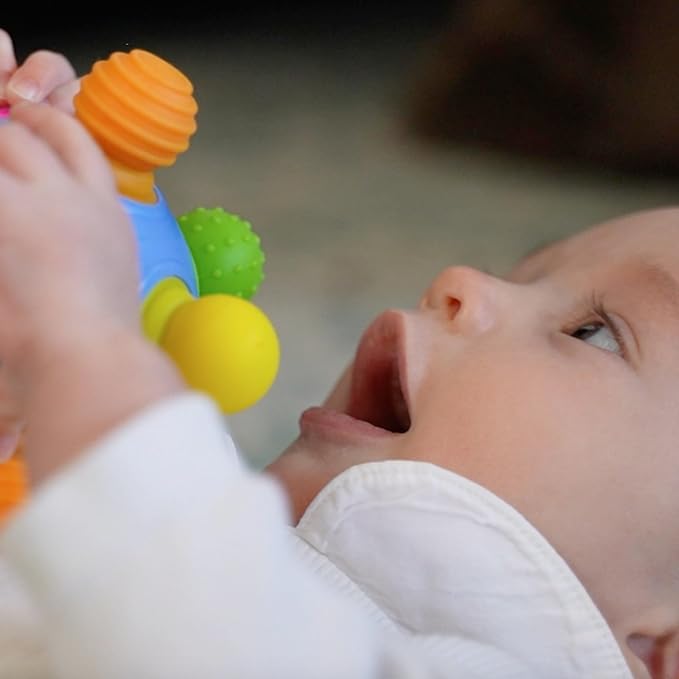 Mobi Woblii Sensory Ball - Sensory Activities for Toddlers and Kids, BPA-Free and Food Grade Silicone Teething Toy, Montessori Learning Games - for 3 Month Old and Up