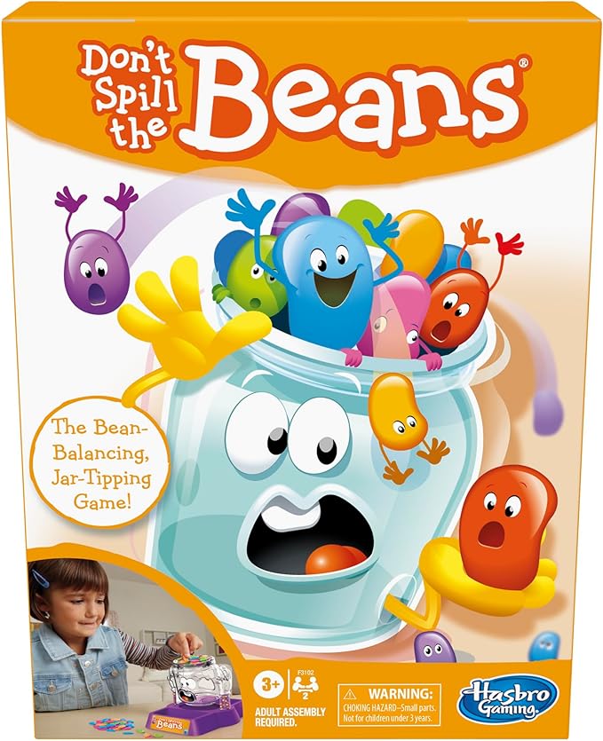 Hasbro Gaming Don't Spill The Beans Game for Kids, Easy and Fun Balancing Game for Children Ages 3 and Up, Preschool Games for 2 Players, Kids Board Games